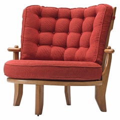 Guillerme & Chambron Loveseat in Red Fabric