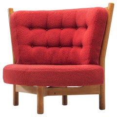 Guillerme & Chambron Loveseat in Red Upholstery