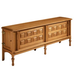 Guillerme & Chambron 'Mathias' Sideboard in Oak and Brass