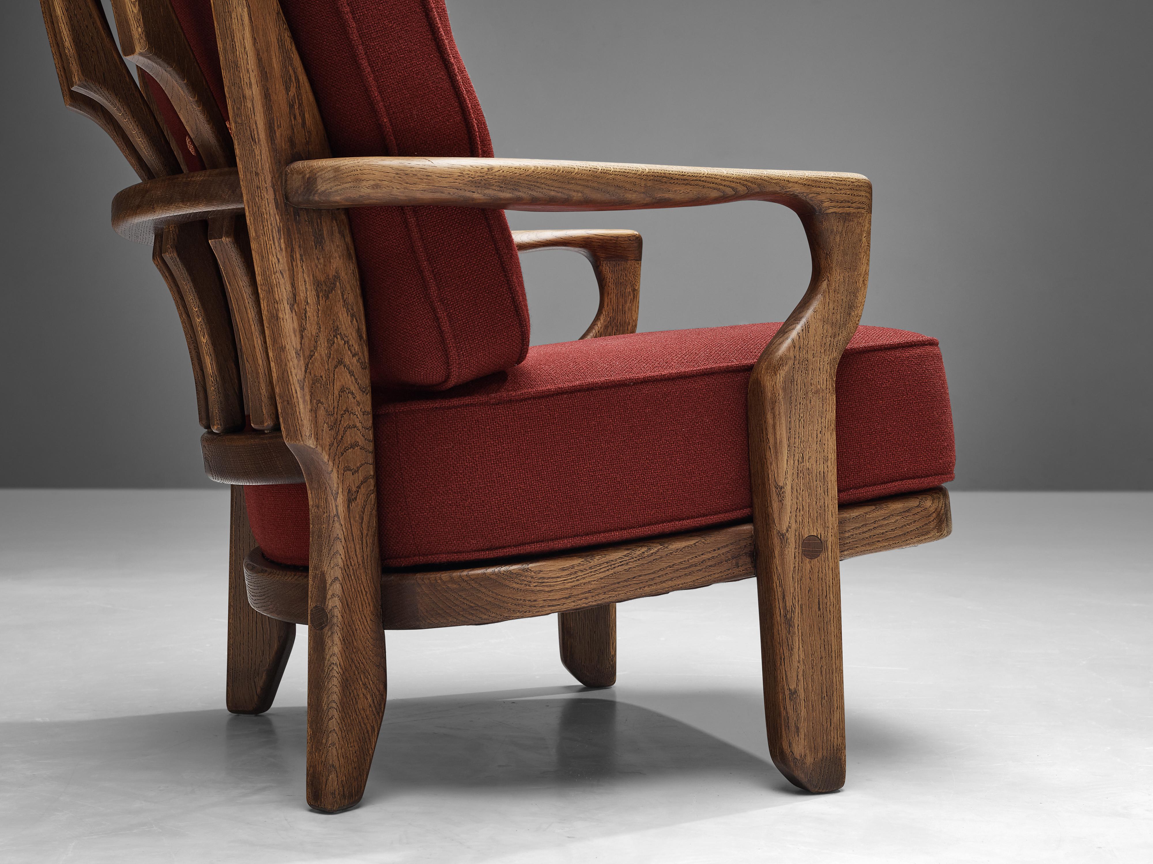 Guillerme & Chambron 'Mid Repos' Lounge Chair in Oak 4