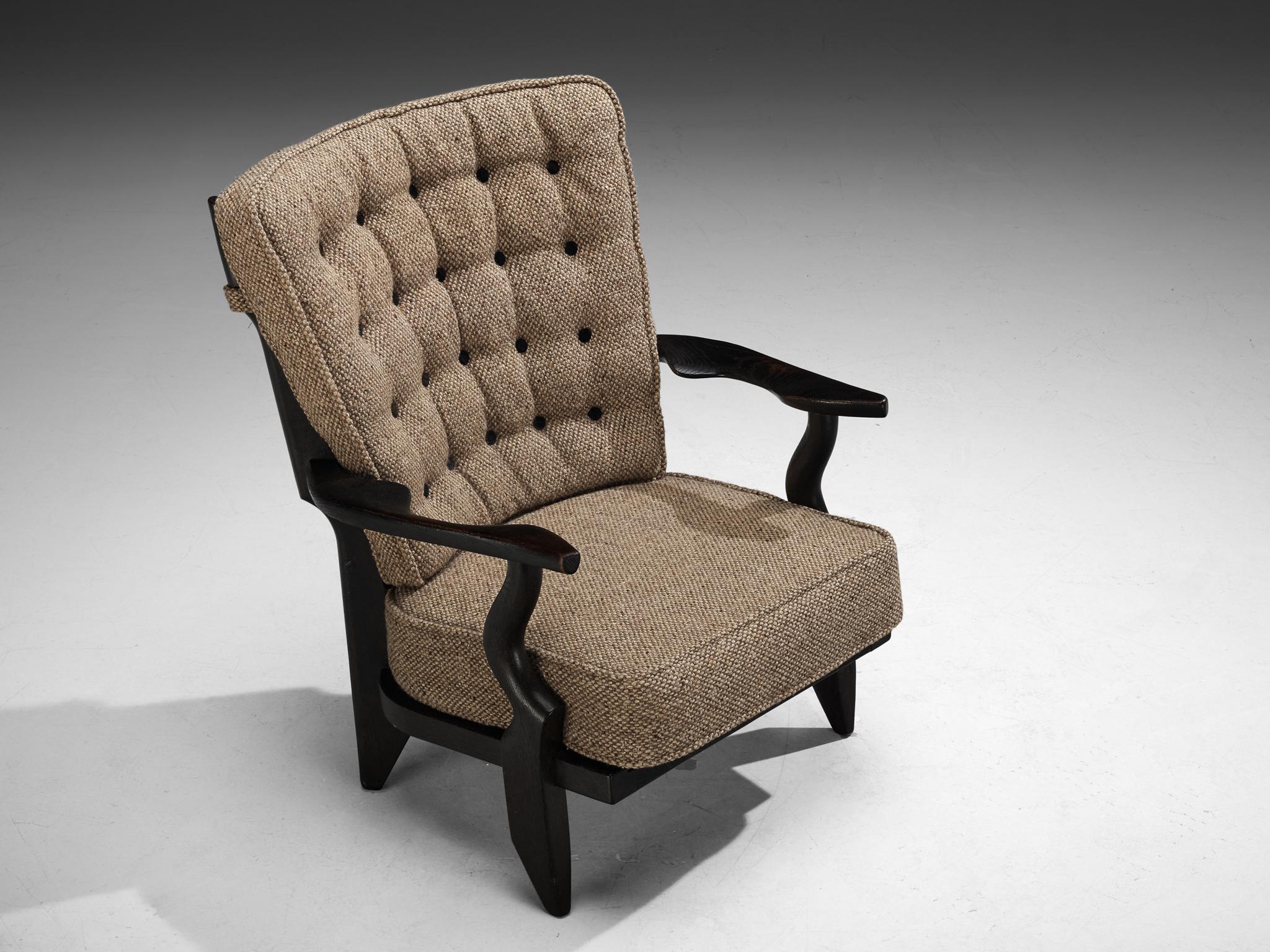 Français Chaise longue 'Mid Repos' de Guillerme et Chambron en Oak foncé en vente
