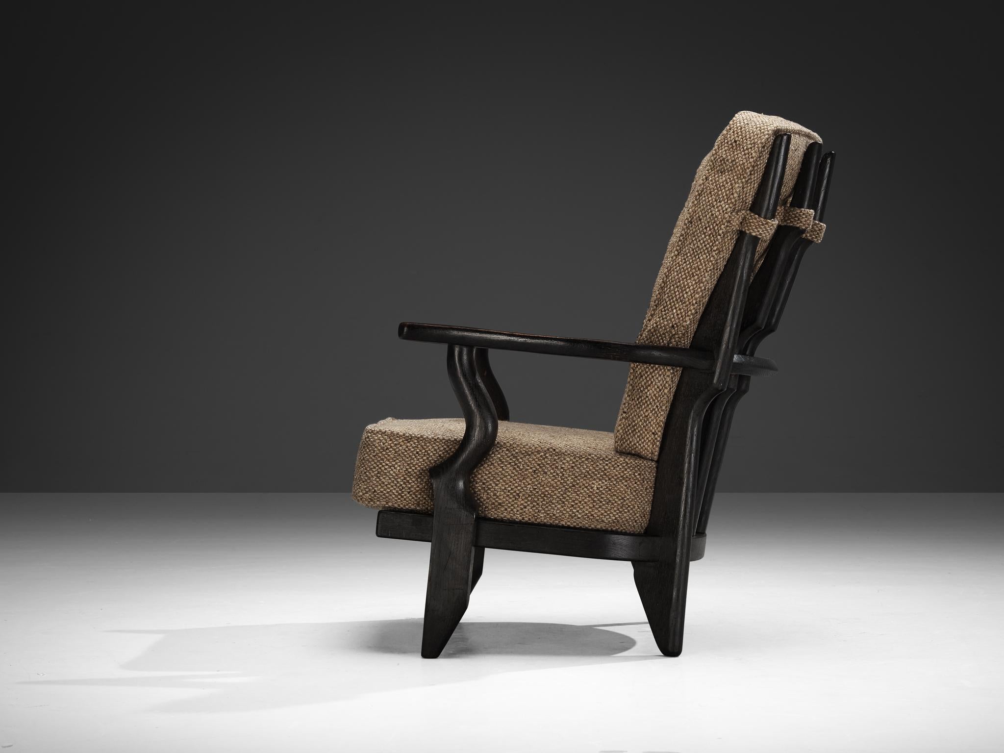 Milieu du XXe siècle Chaise longue 'Mid Repos' de Guillerme et Chambron en Oak foncé en vente