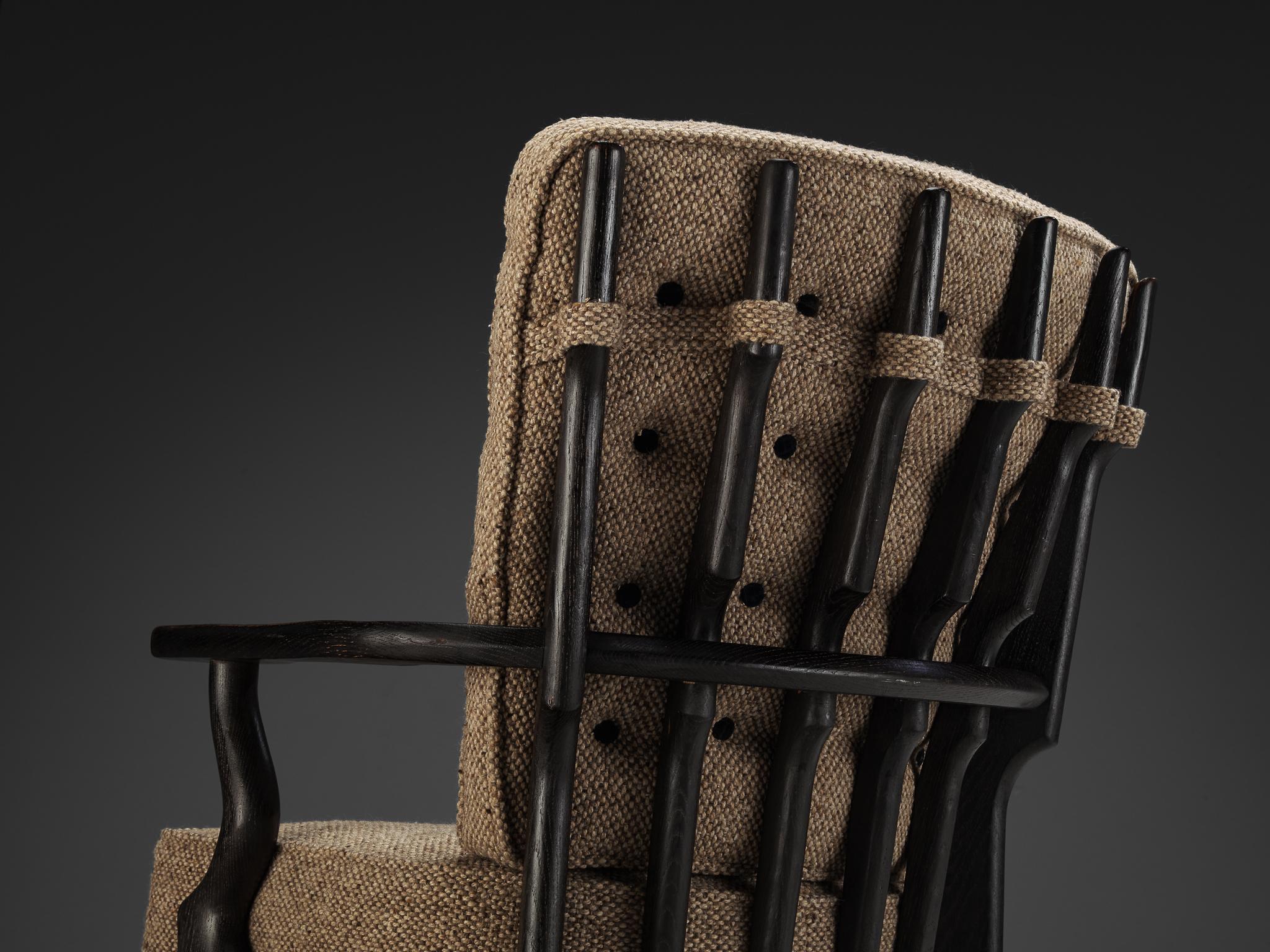 Chaise longue 'Mid Repos' de Guillerme et Chambron en Oak foncé en vente 1