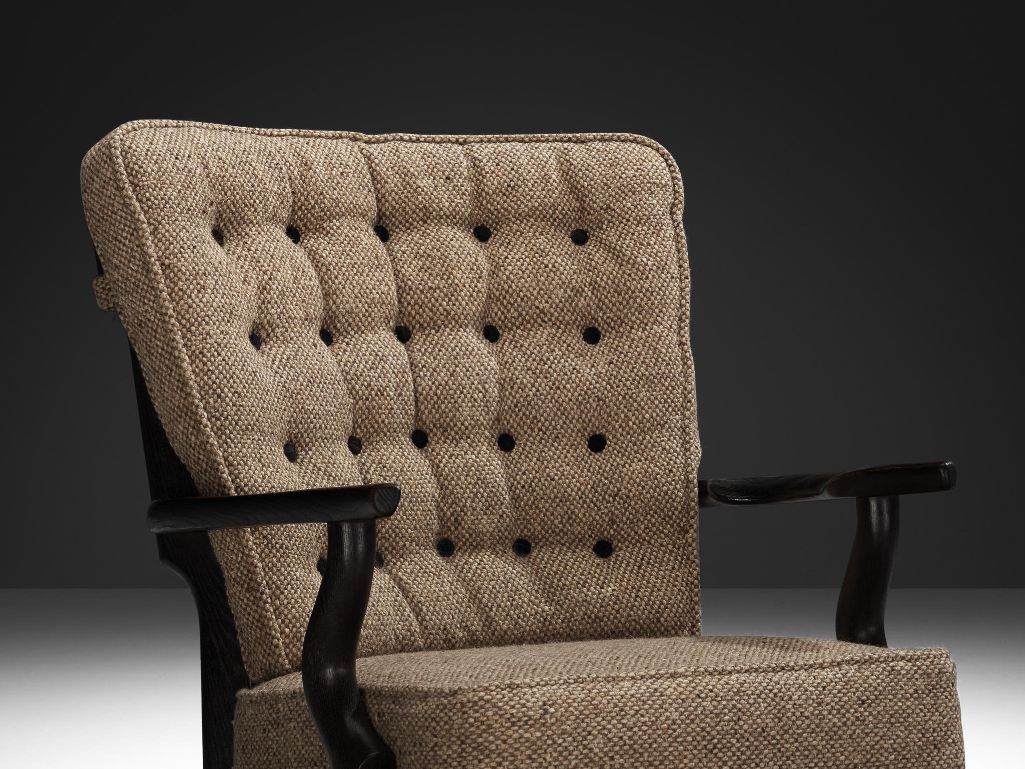 Chaise longue 'Mid Repos' de Guillerme et Chambron en Oak foncé en vente 2