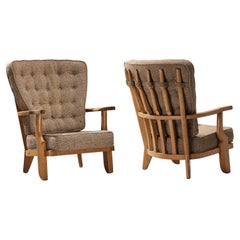 Guillerme & Chambron 'Mid Repos' Lounge Chairs in Oak