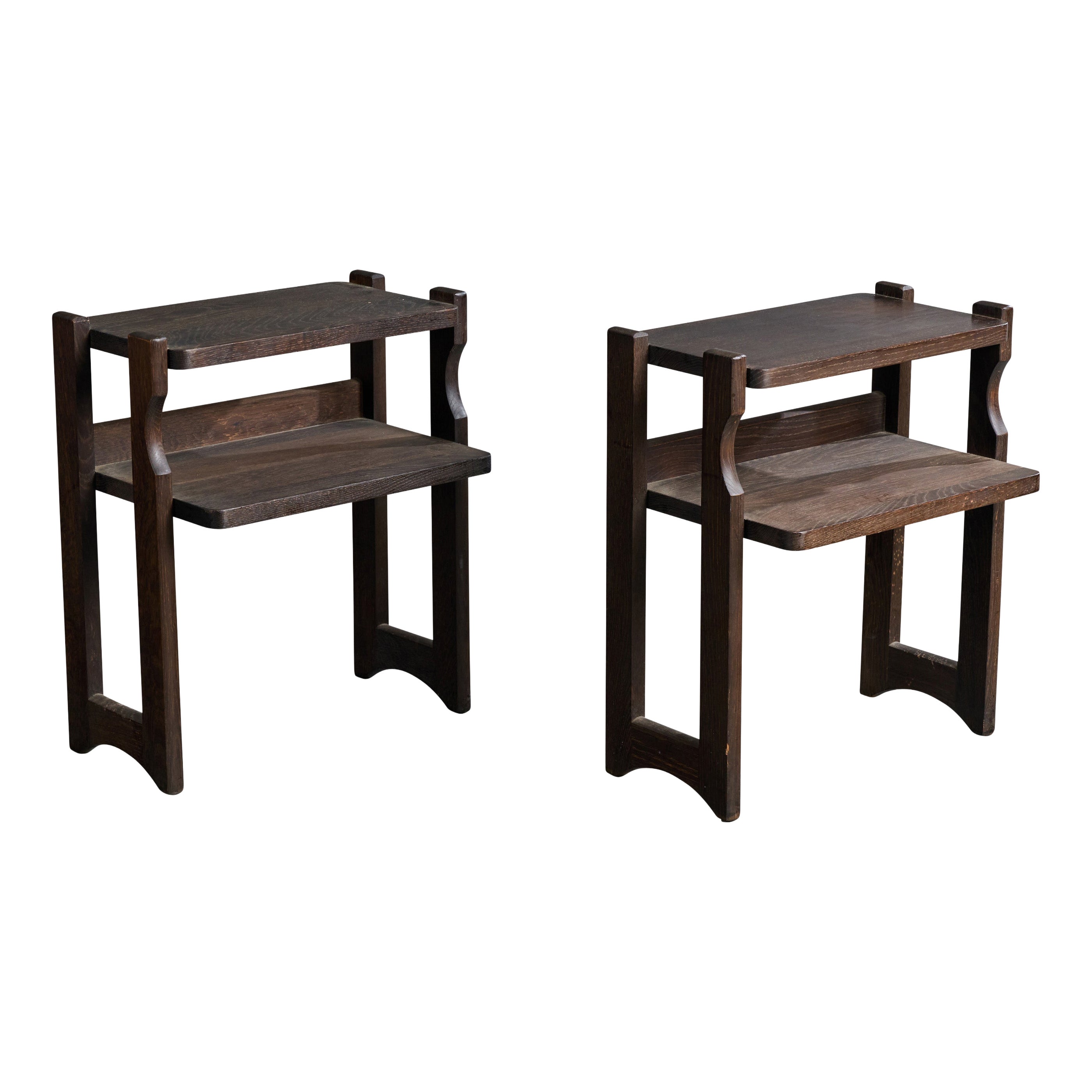 Tables de nuit Guillerme & Chambron, chêne, France, années 1960 en vente