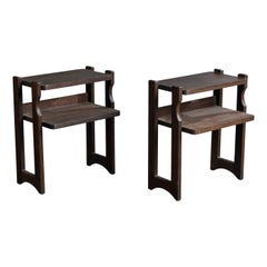 Guillerme & Chambron, Nightstands, Oak, France, 1960s