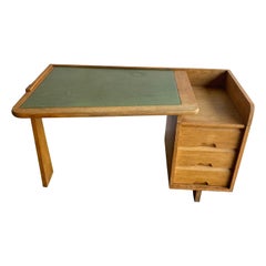 Guillerme & Chambron Oak Desk, for Votre Maison, France, 1950's