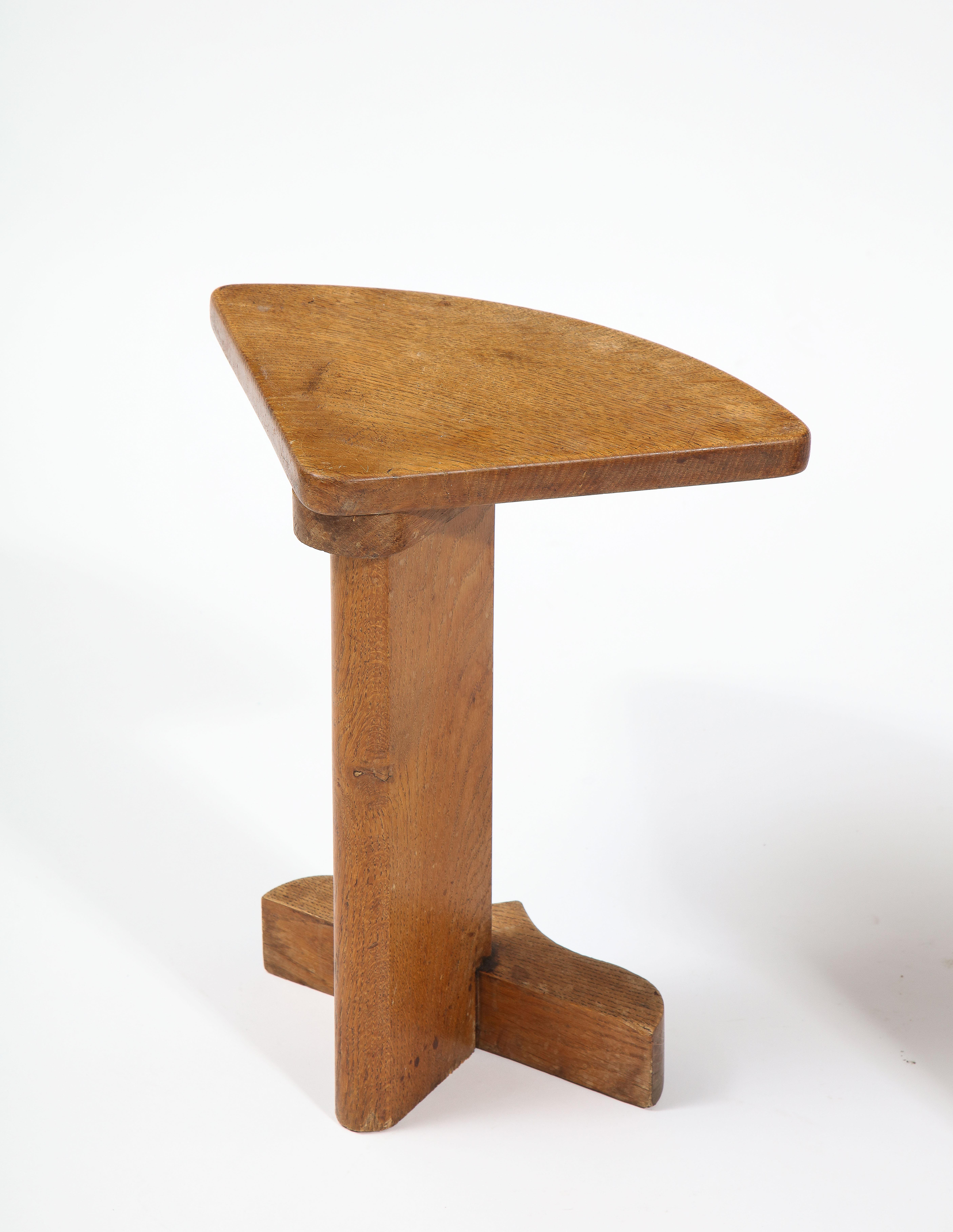 Guillerme & Chambron Oak Nesting Table Set, France 1960's For Sale 10