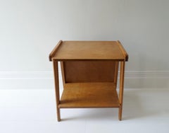 Guillerme & Chambron Oak Side Table or Night Stand, France, 1960s