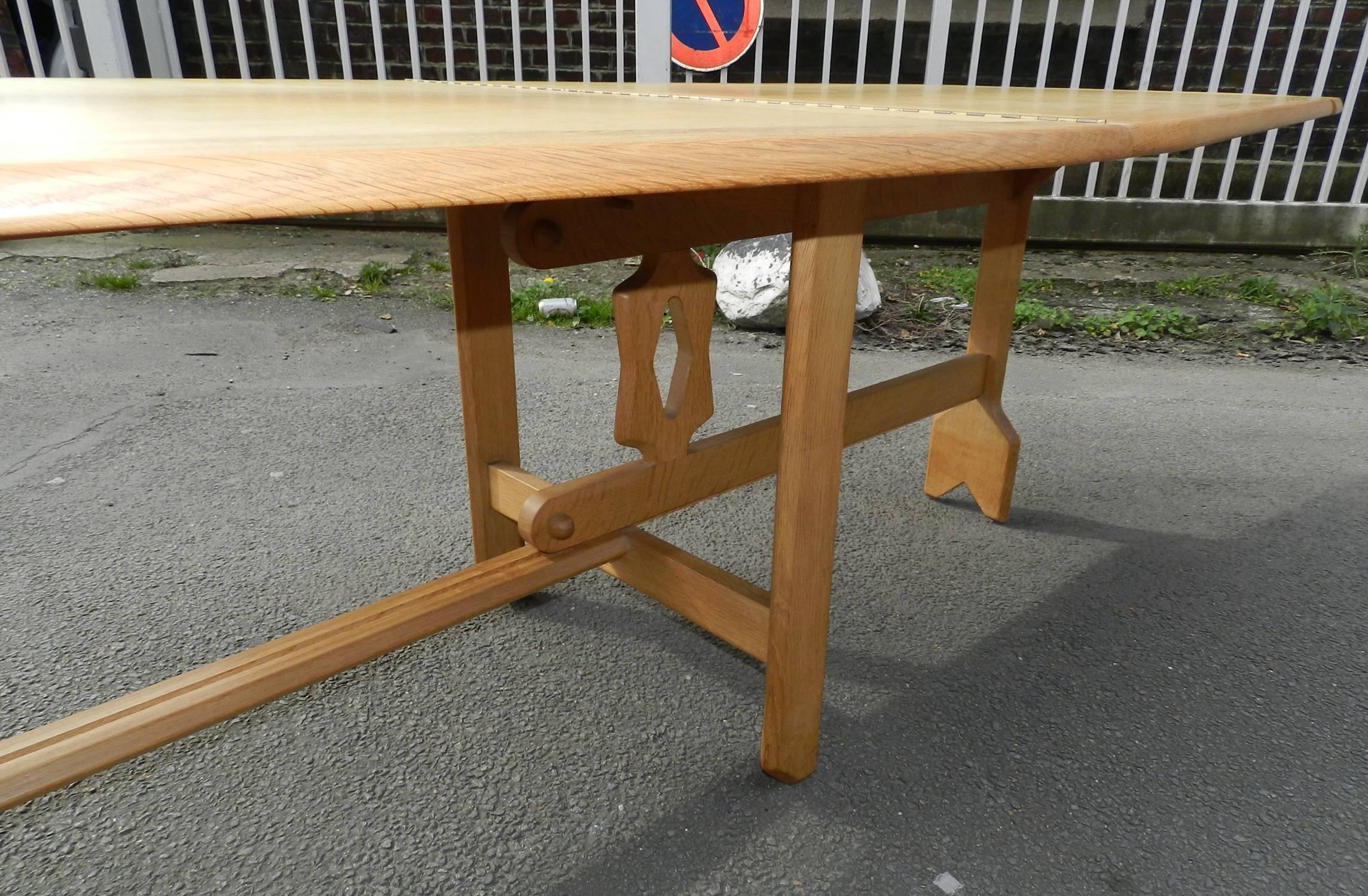 Mid-Century Modern Guillerme & Chambron, Oak Table Model 