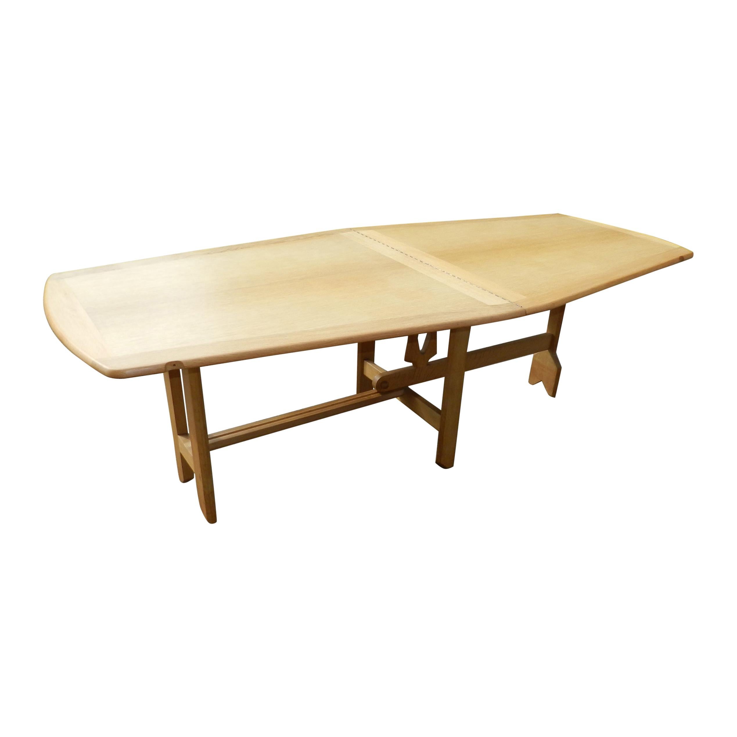 Guillerme & Chambron, Oak Table Model "Portefeuille." Edition Votre Maison For Sale