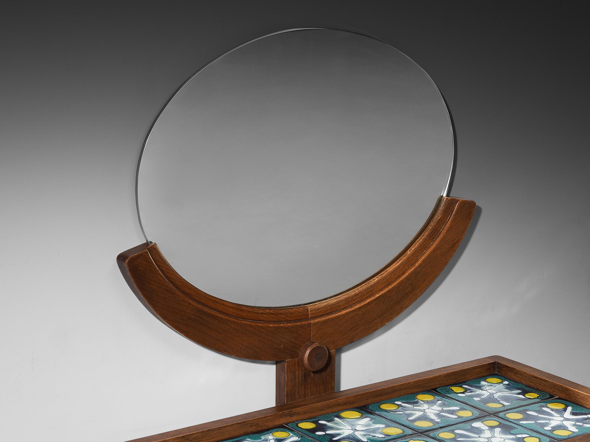 Mid-Century moderno Tavolo da toilette Guillerme & Chambron Oak in vendita