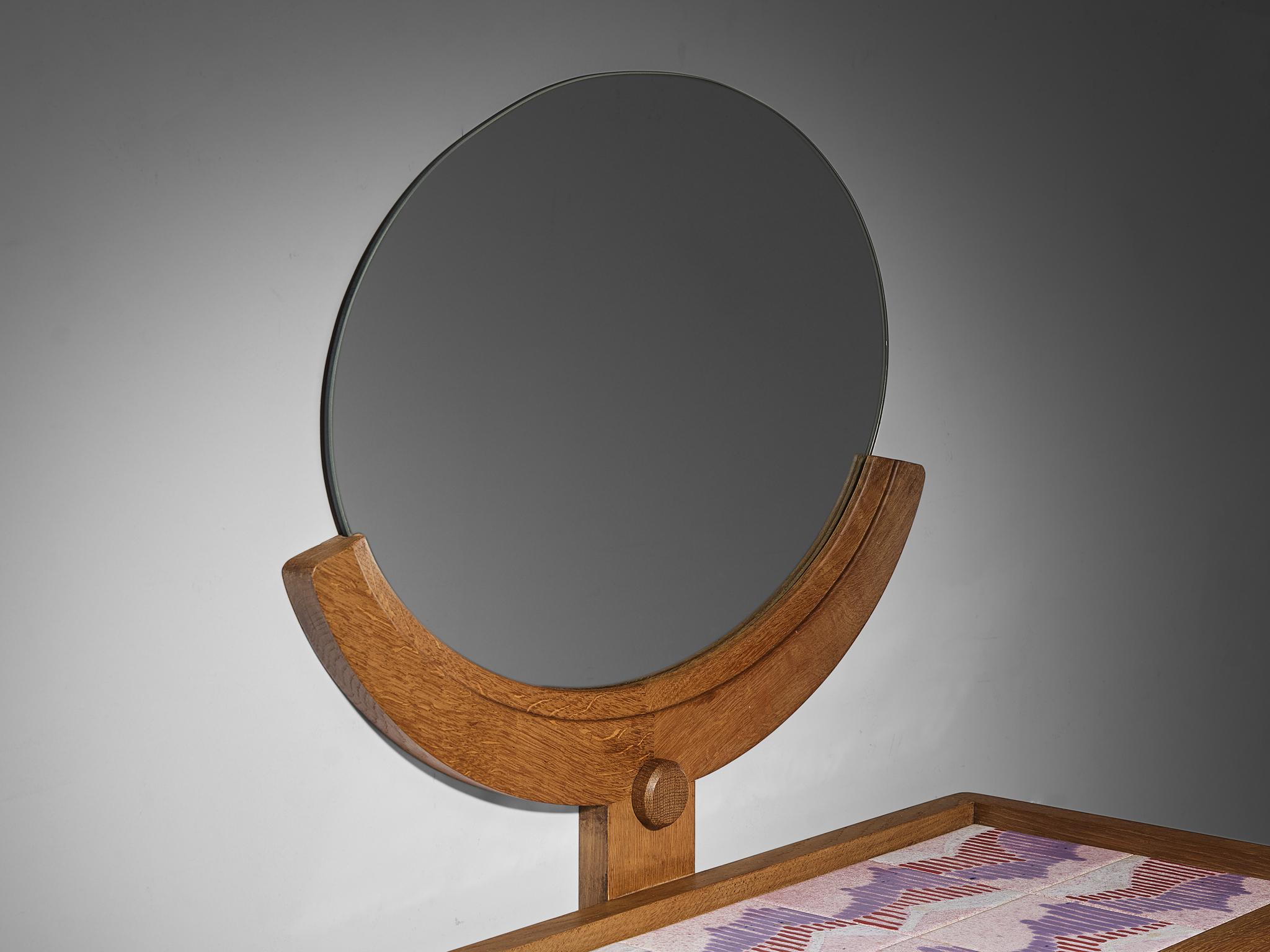 Guillerme & Chambron Oak Vanity Table with Stool 2