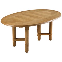 Guillerme & Chambron Oval Dining Table in Solid Oak