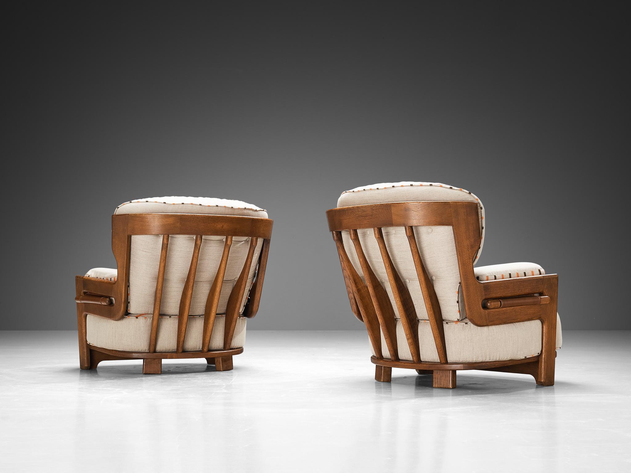 Guillerme & Chambron Pair of 'Denis' Lounge Chairs  In Good Condition For Sale In Waalwijk, NL