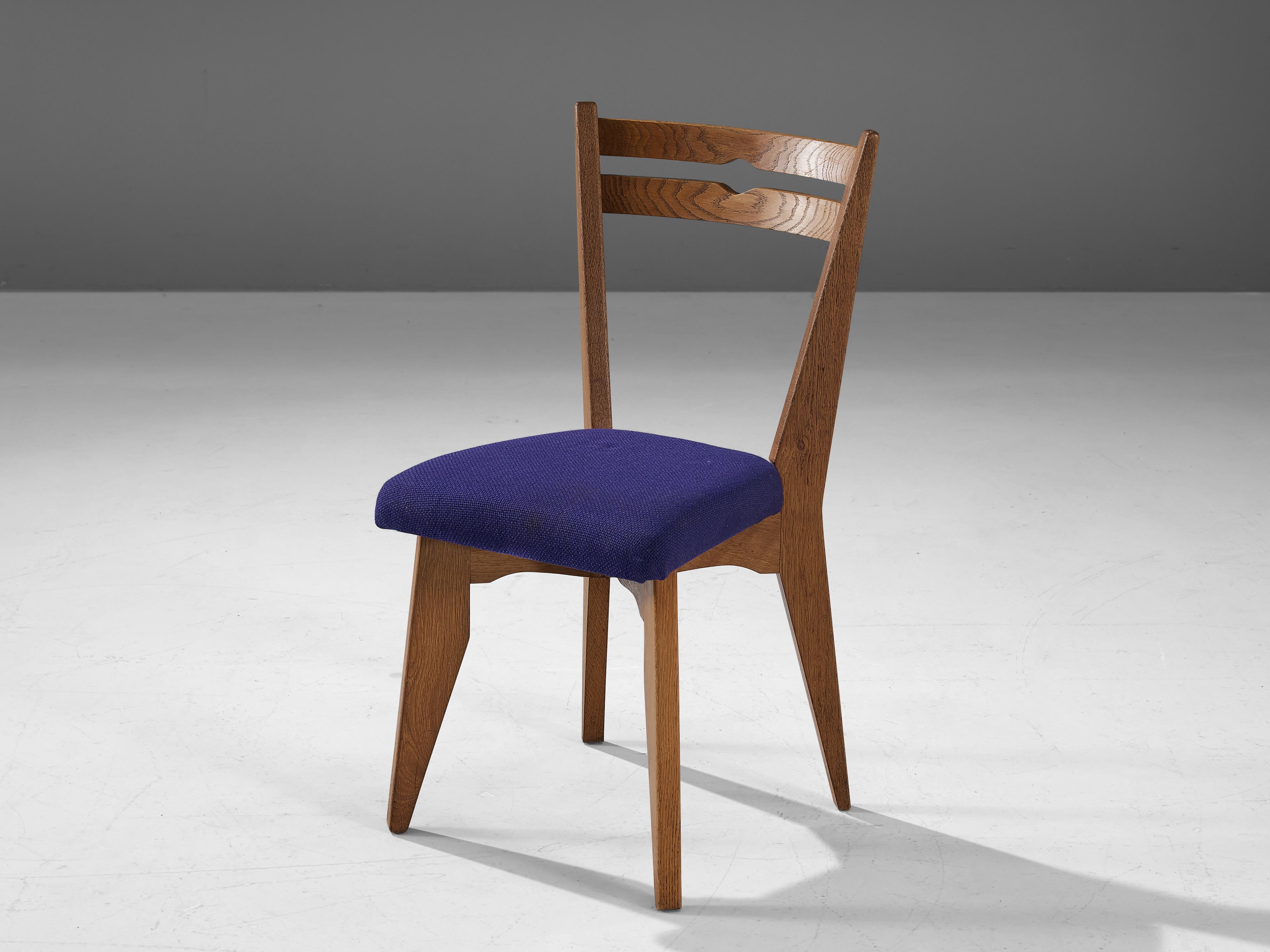 Guillerme & Chambron Pair of Dining Chairs in Oak 3