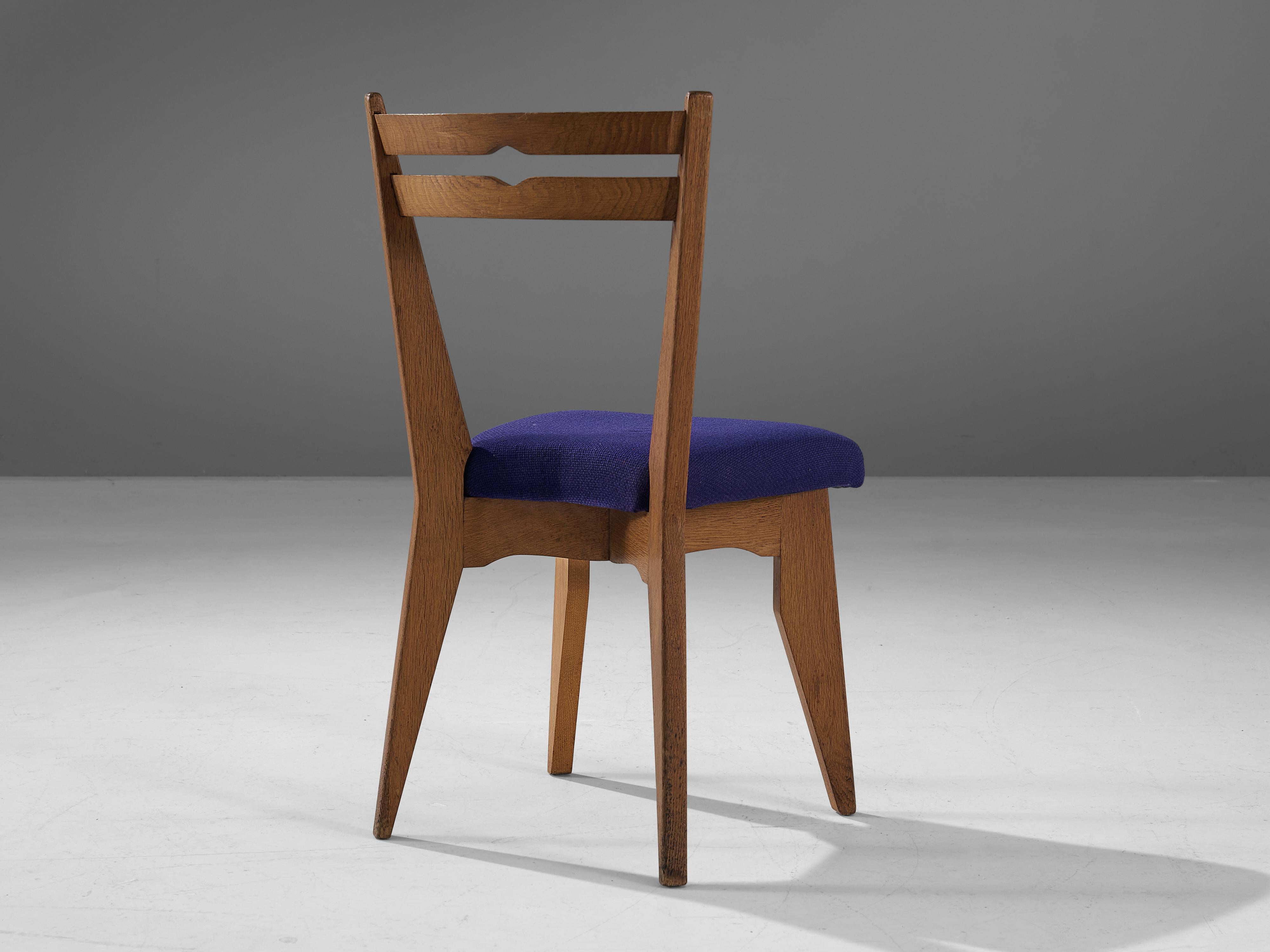 Guillerme & Chambron Pair of Dining Chairs in Oak 4