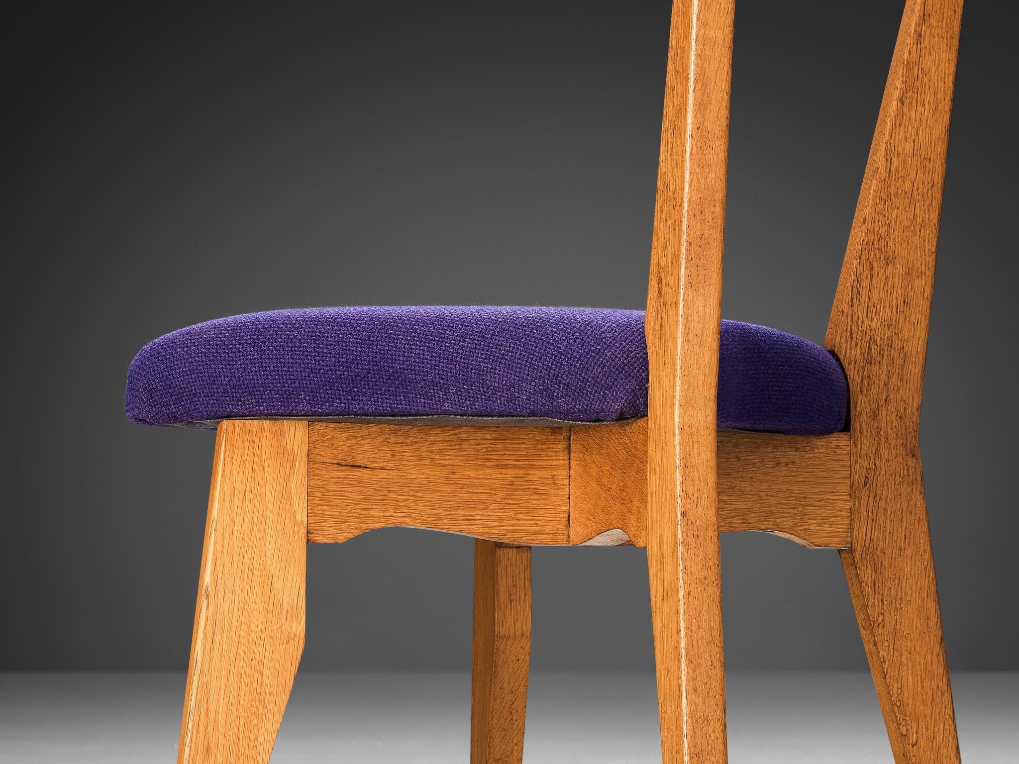 Guillerme & Chambron Pair of Dining Chairs in Oak  1