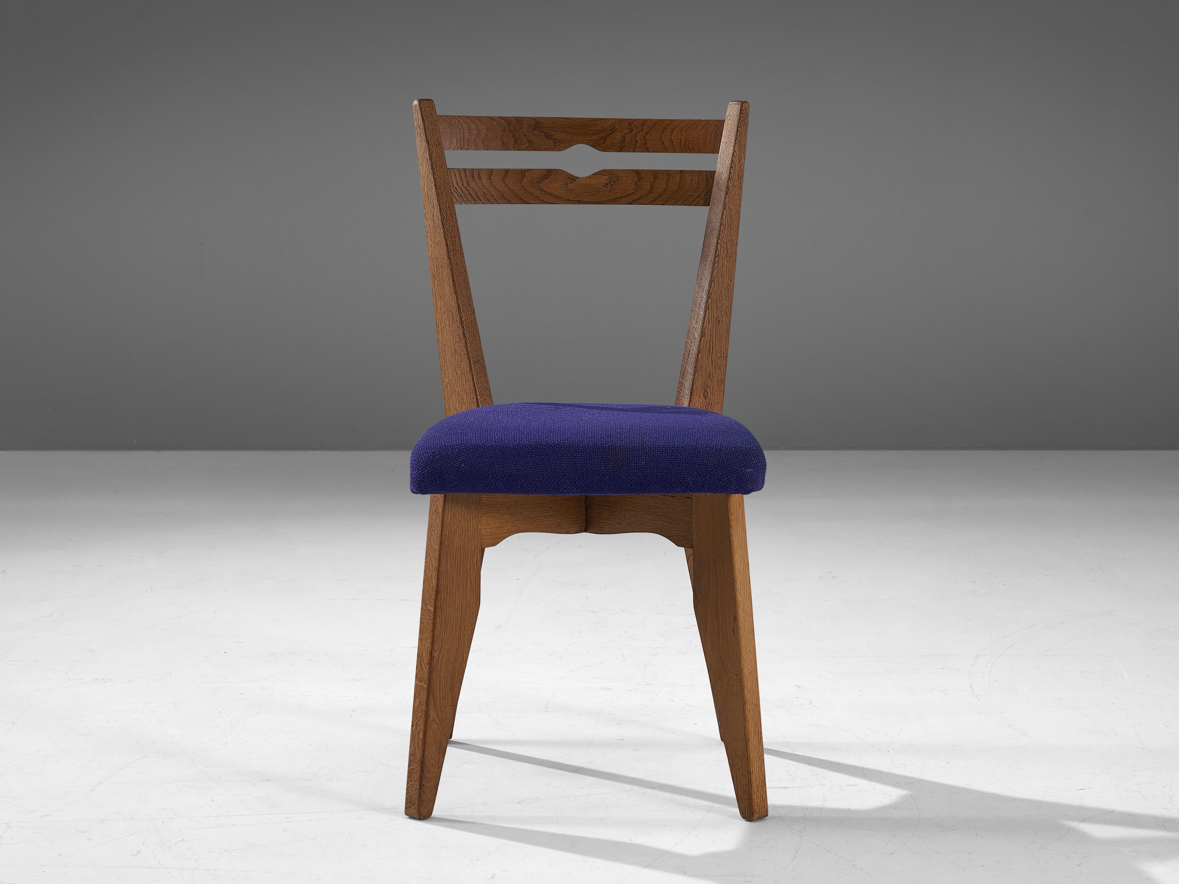 Guillerme & Chambron Pair of Dining Chairs in Oak 2