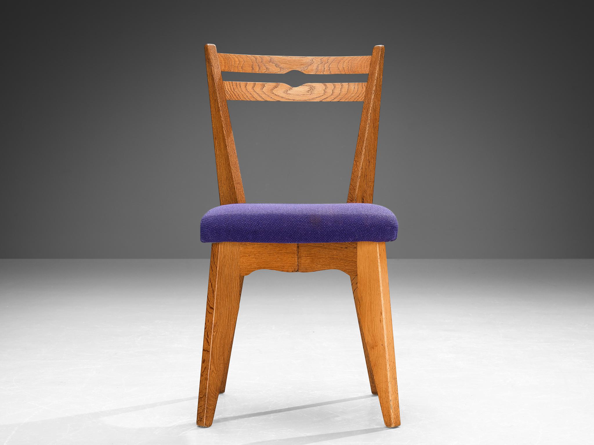 Guillerme & Chambron Pair of Dining Chairs in Oak  3