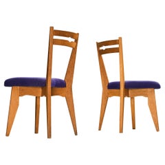 Guillerme & Chambron Pair of Dining Chairs in Oak 