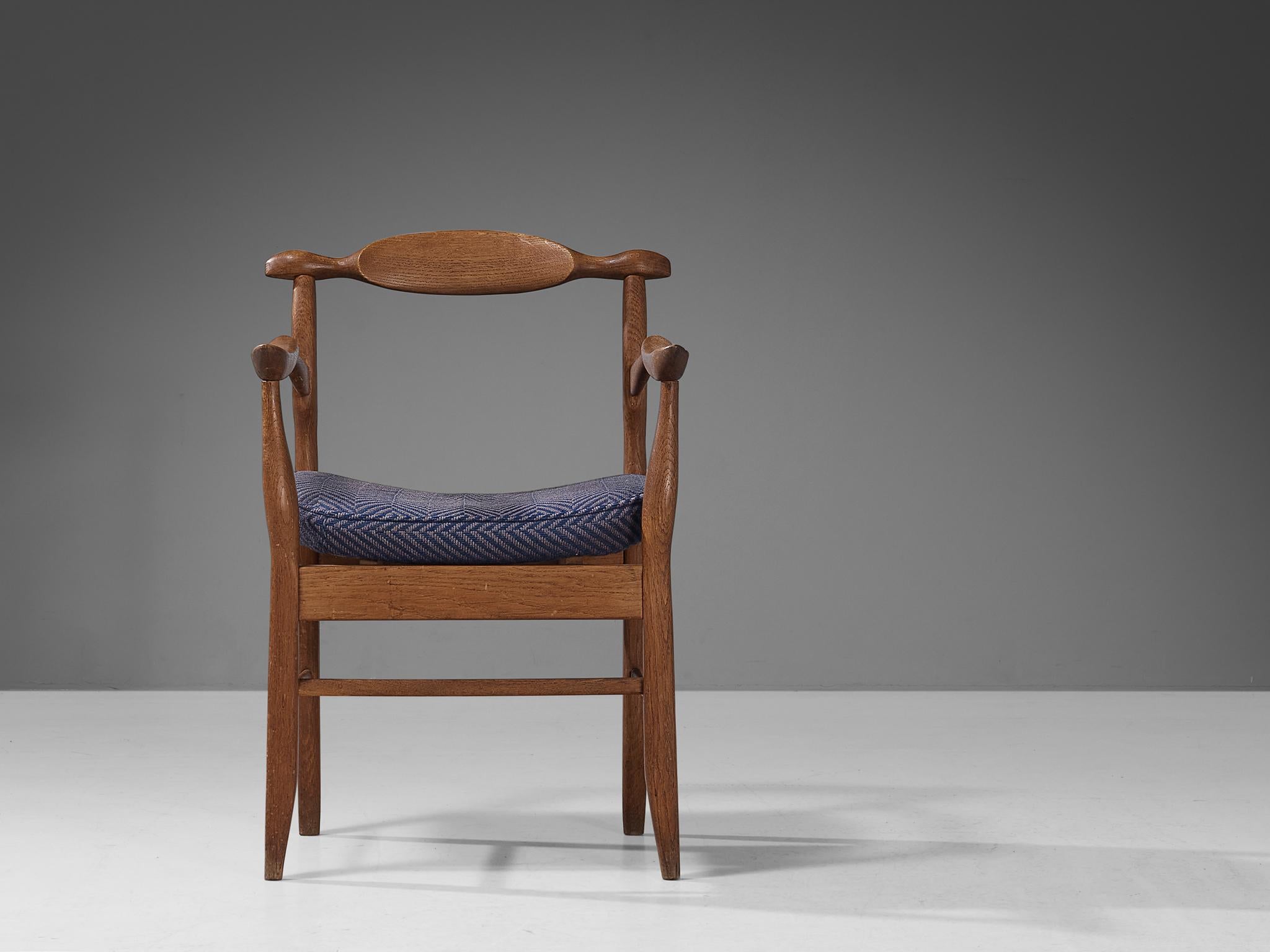 Guillerme & Chambron Pair of 'Fumay' Armchairs in Oak 2