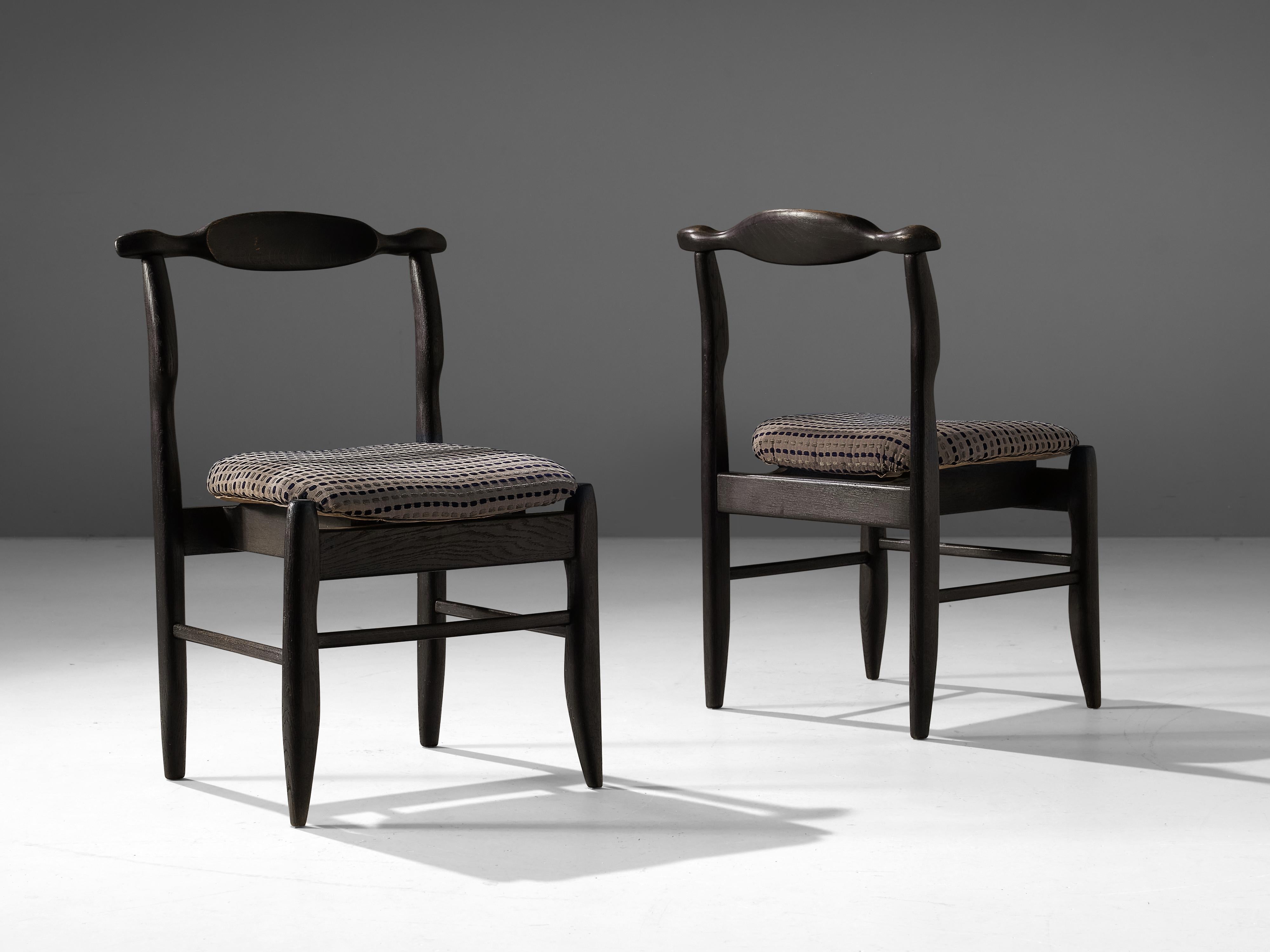 French Guillerme & Chambron Pair of 'Fumay' Dining Chairs