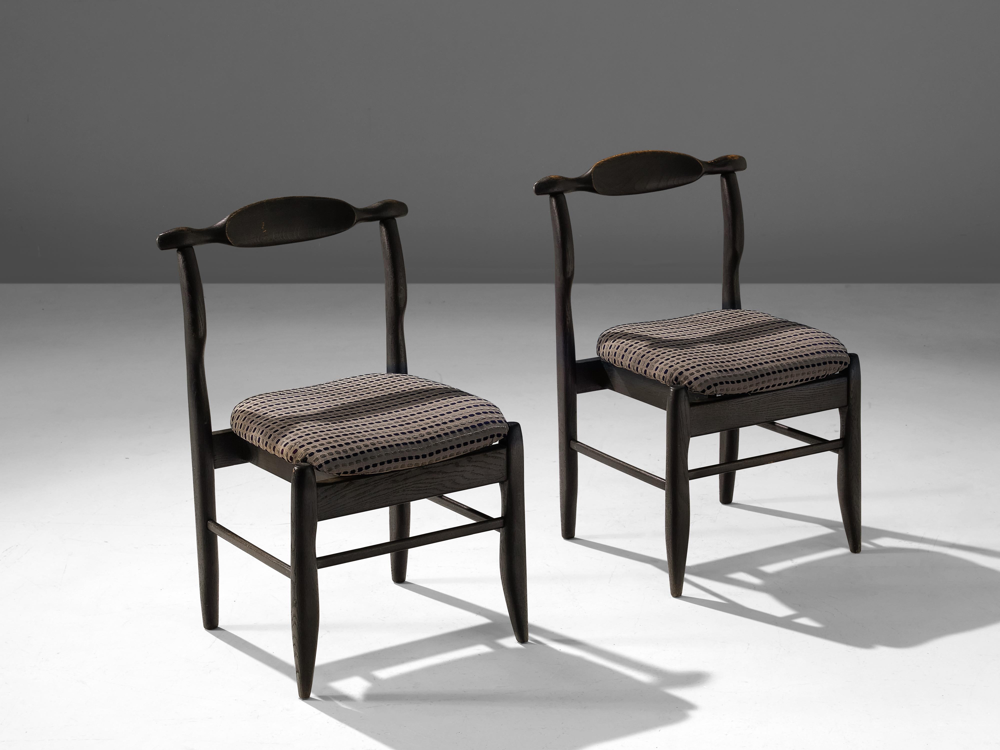 Mid-20th Century Guillerme & Chambron Pair of 'Fumay' Dining Chairs
