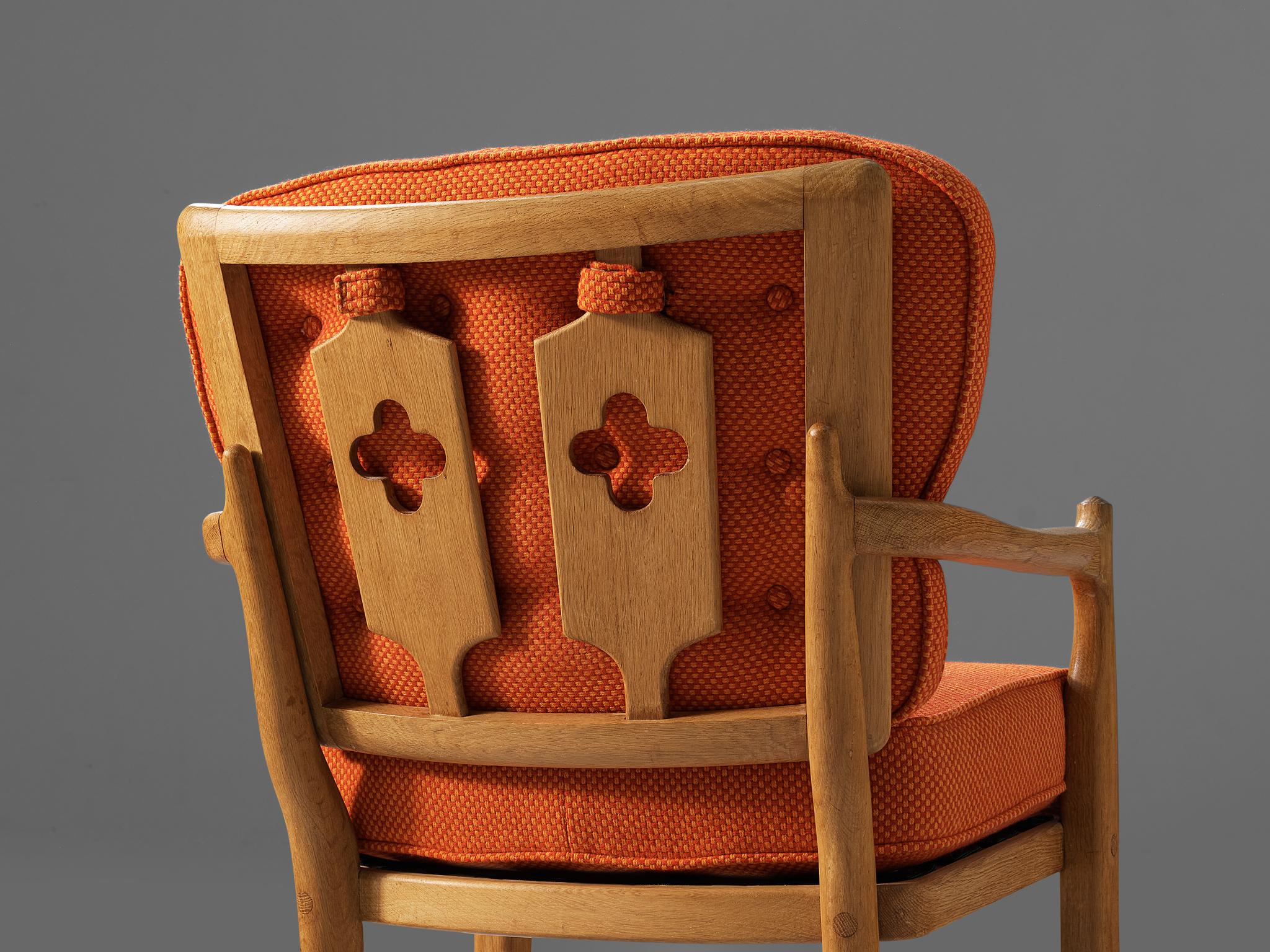 Mid-Century Modern Guillerme & Chambron paire de chaises longues « Jose » en chêne  en vente