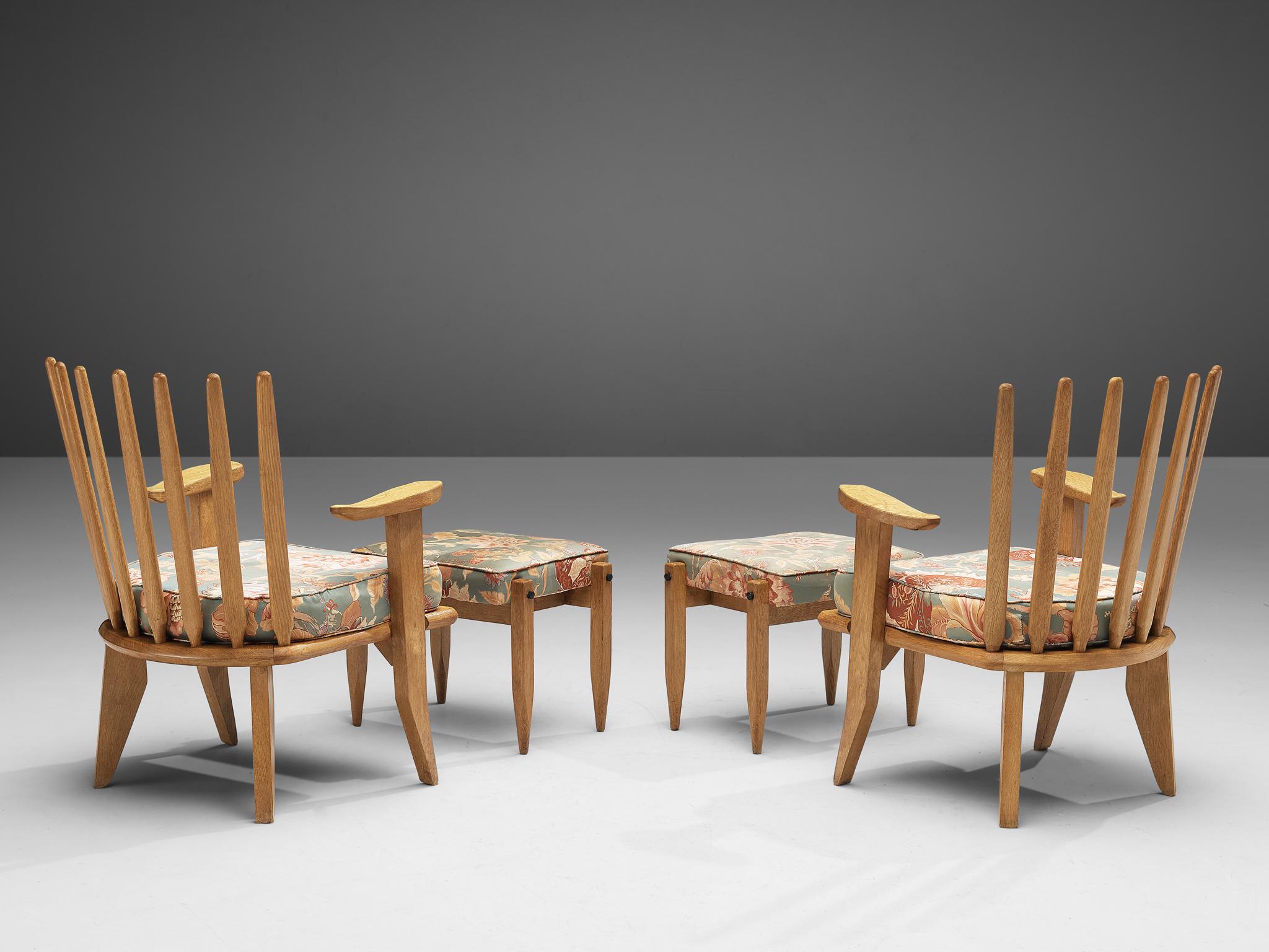 Listing for DL: Guillerme & Chambron set of four Lounge Chairs in Solid Oak In Good Condition In Waalwijk, NL