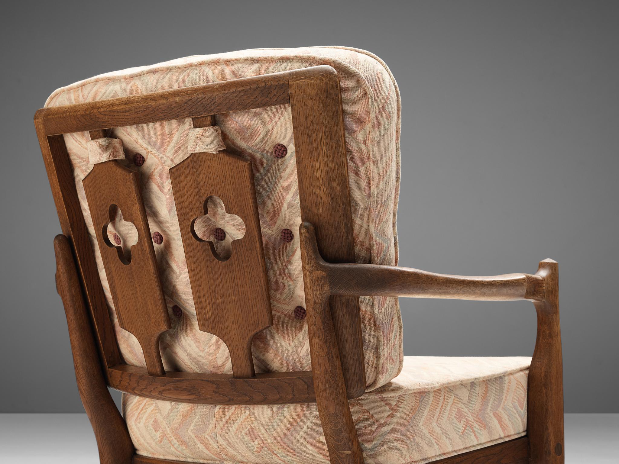 Mid-20th Century Guillerme & Chambron Pair of ‘Jose’ Lounge Chairs in Oak