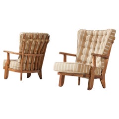 Guillerme & Chambron Pair of 'Mid Repos' Lounge Chairs in Oak
