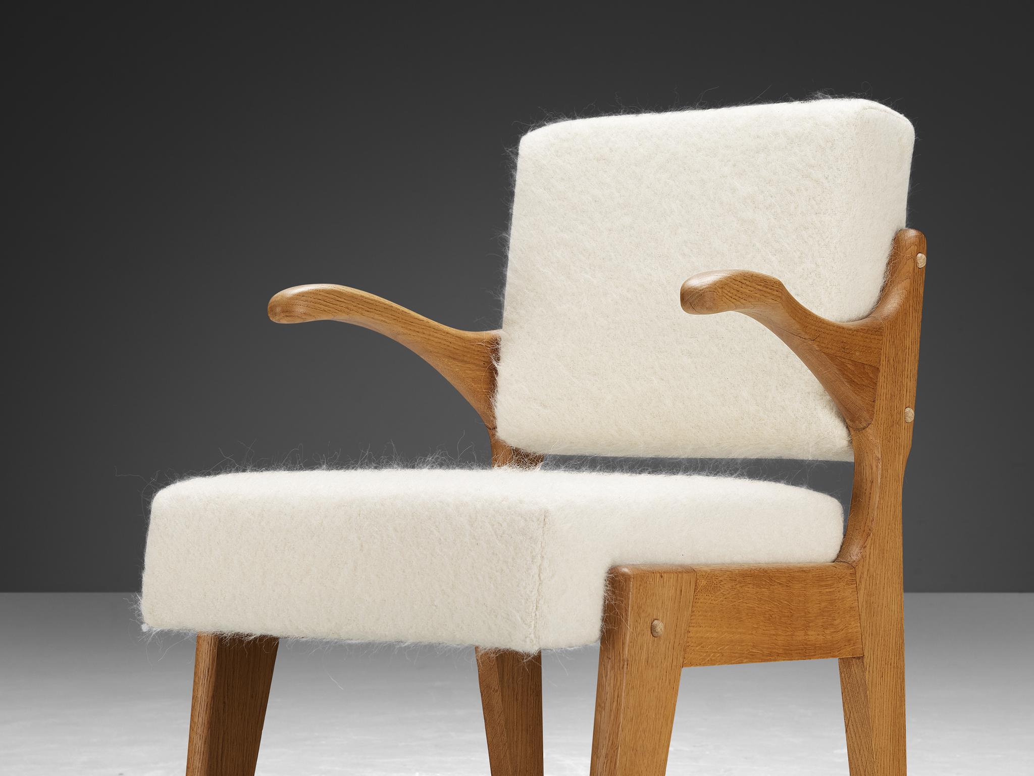 Guillerme & Chambron paire de rares fauteuils Bridge Marius en chêne  en vente 2