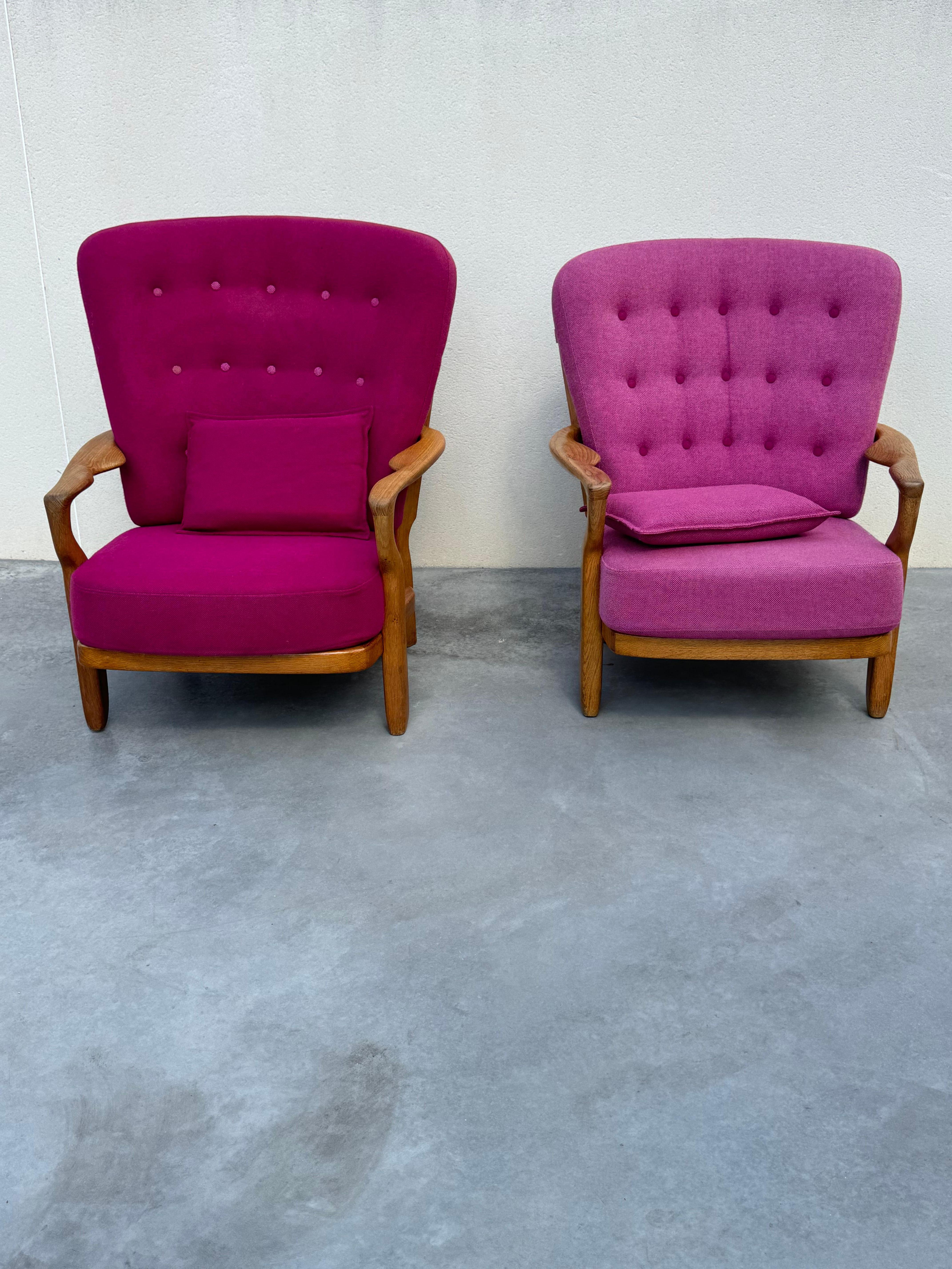 Außergewöhnliches Sesselpaar des französischen Designers Robert Guillerme & Jacques Chambron. 