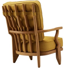 Guillerme & Chambron 'Petit Repos' Lounge Chair in Solid Oak