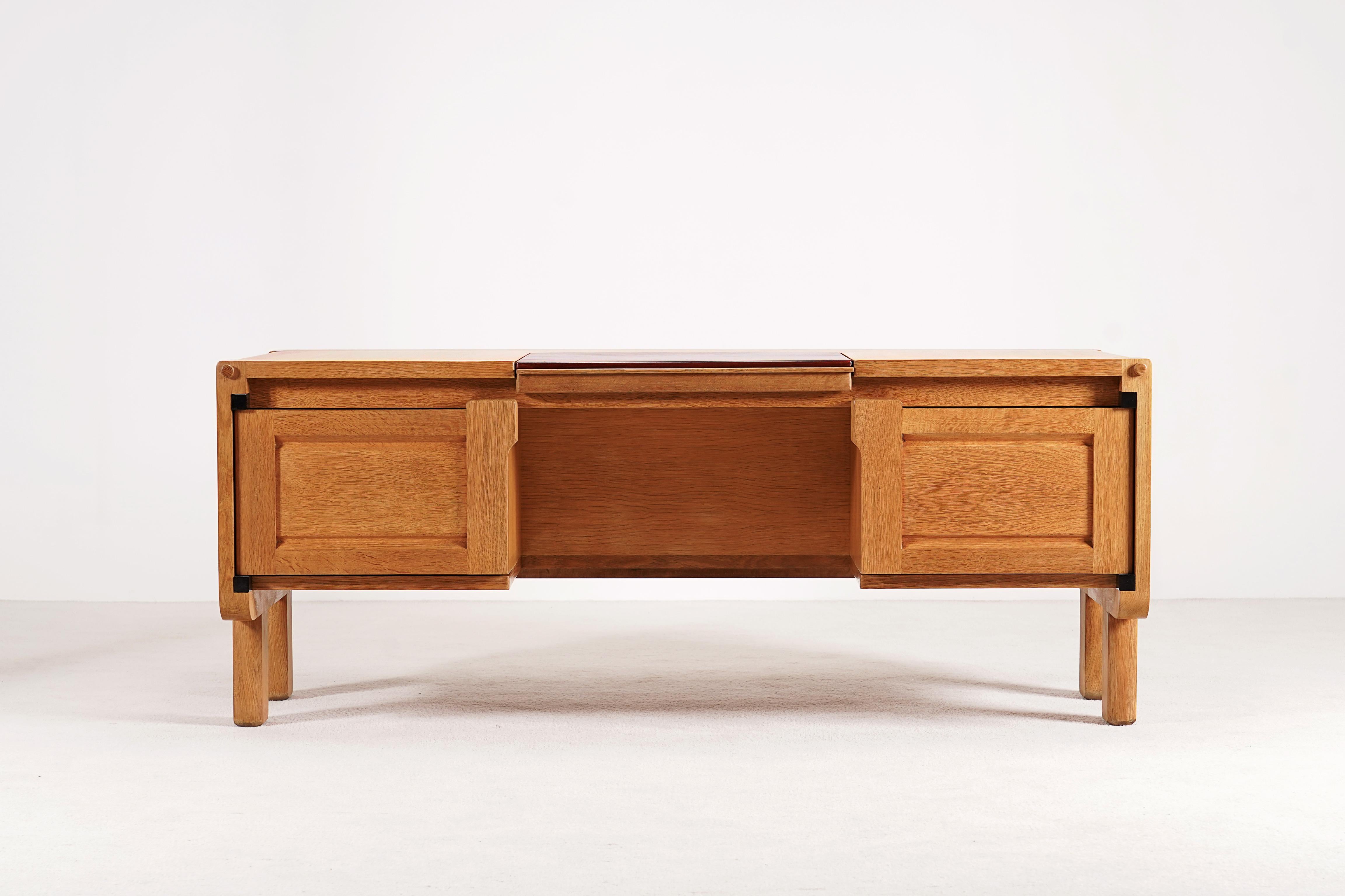 French Guillerme & Chambron, Rare Oak Desk Model 