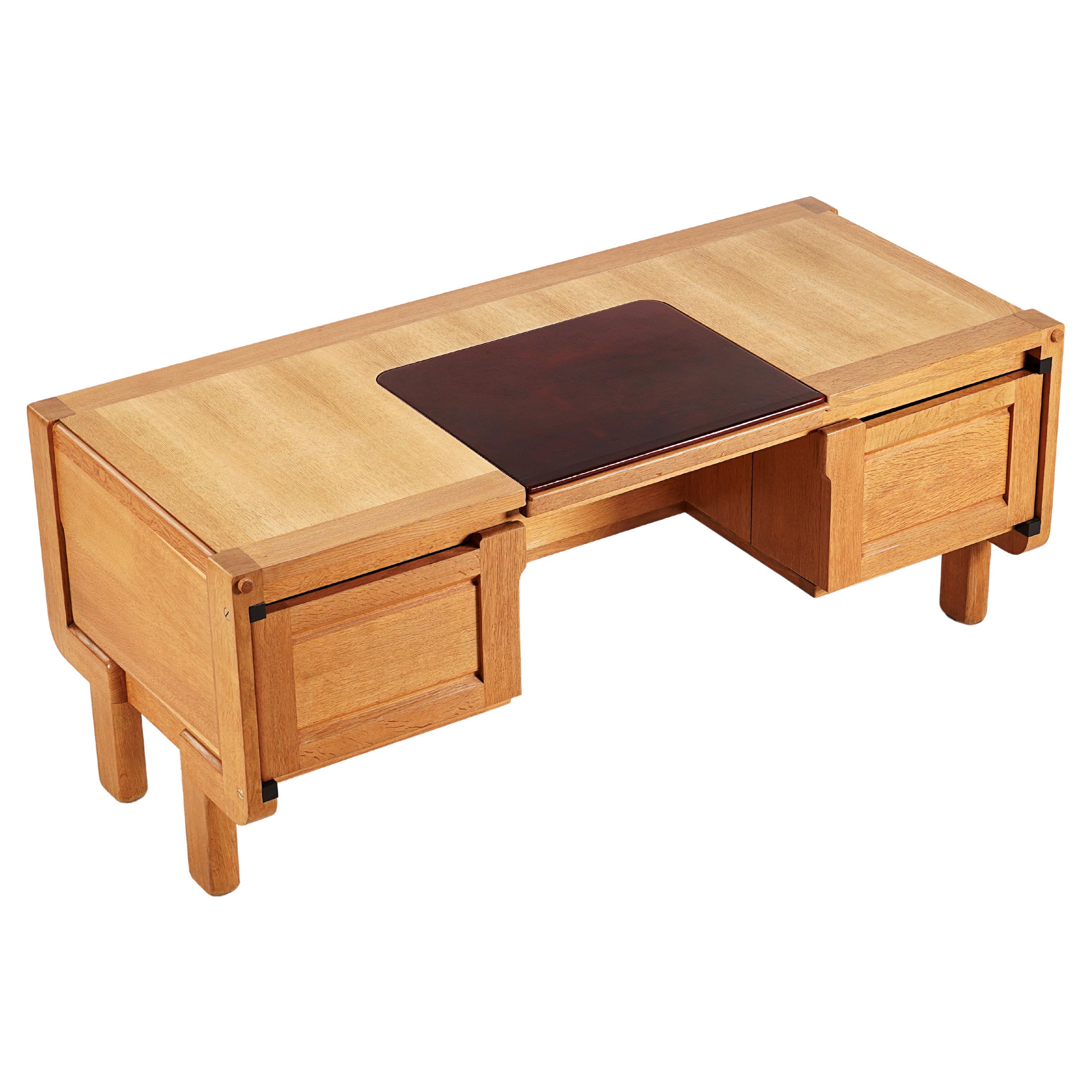 Guillerme & Chambron, Rare Oak Desk Model "Matignon" for Votre Maison", 1960. For Sale