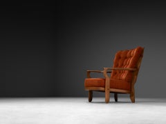 Guillerme & Chambron 'Romeo' Lounge Chair in Solid Oak