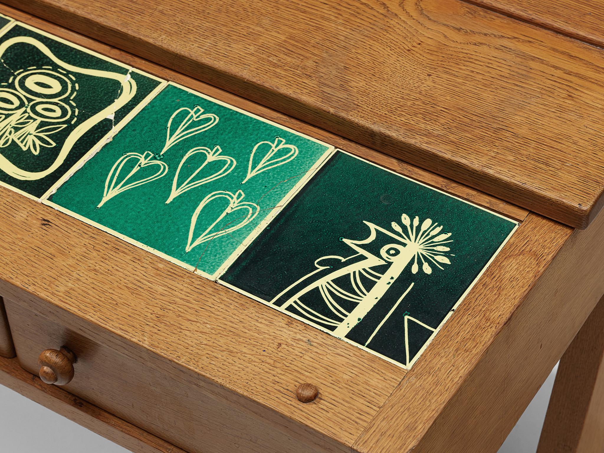 Guillerme & Chambron School Desk with Ceramic Tiles 3