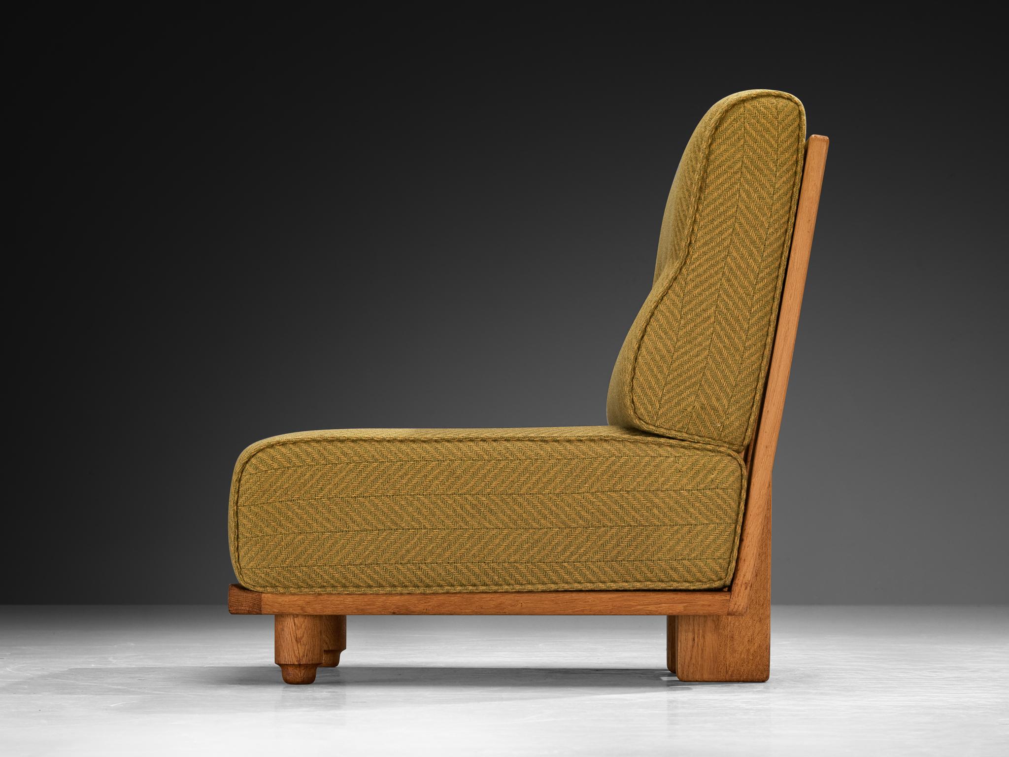 Éléments d'assise sectionnels Elmyre en tissu vert Guillerme & Chambron en vente 4