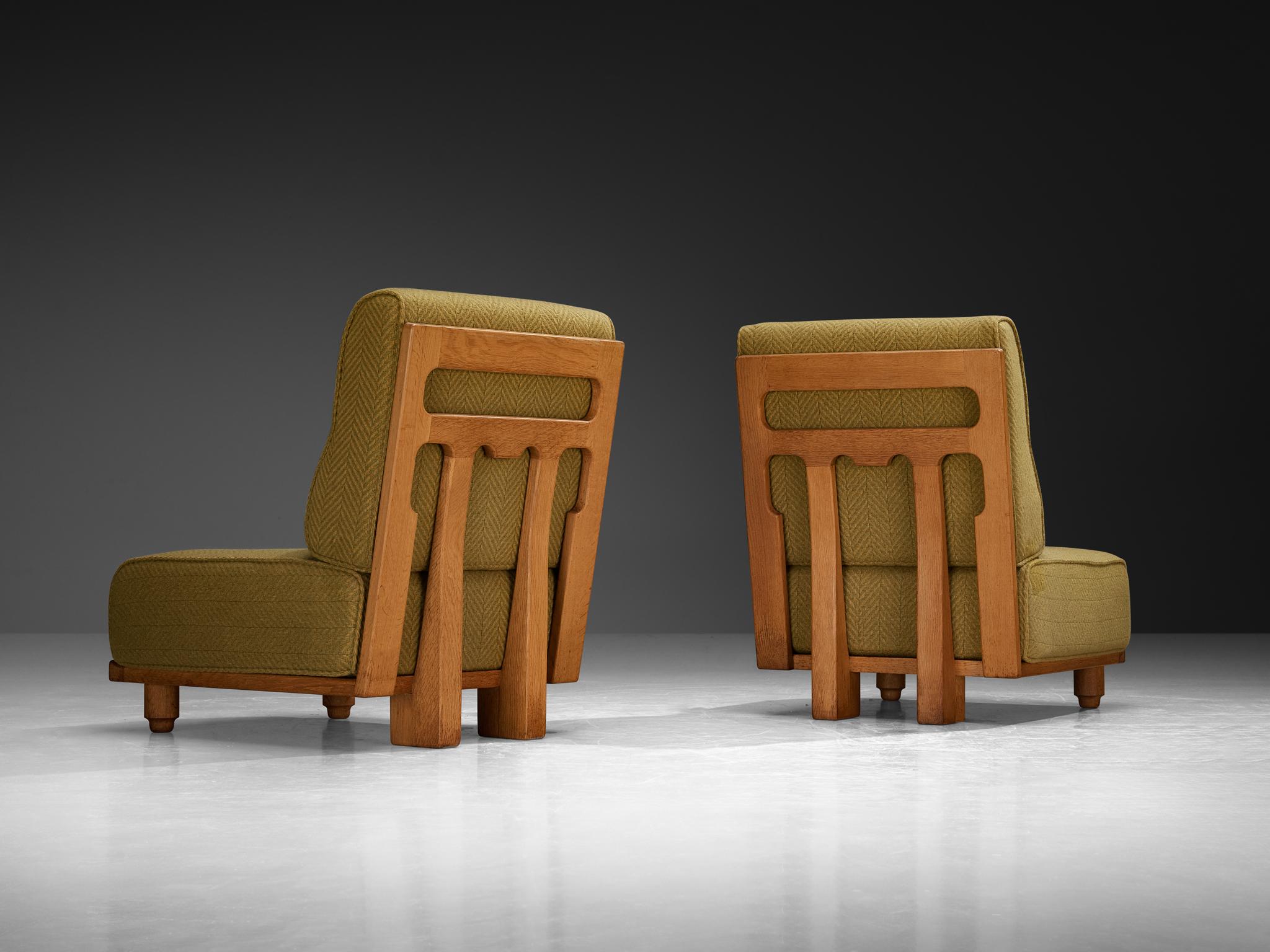 Français Éléments d'assise sectionnels Elmyre en tissu vert Guillerme & Chambron en vente