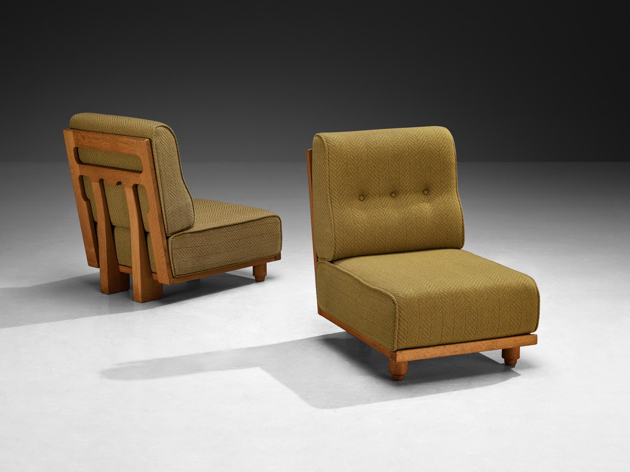 Éléments d'assise sectionnels Elmyre en tissu vert Guillerme & Chambron en vente 2