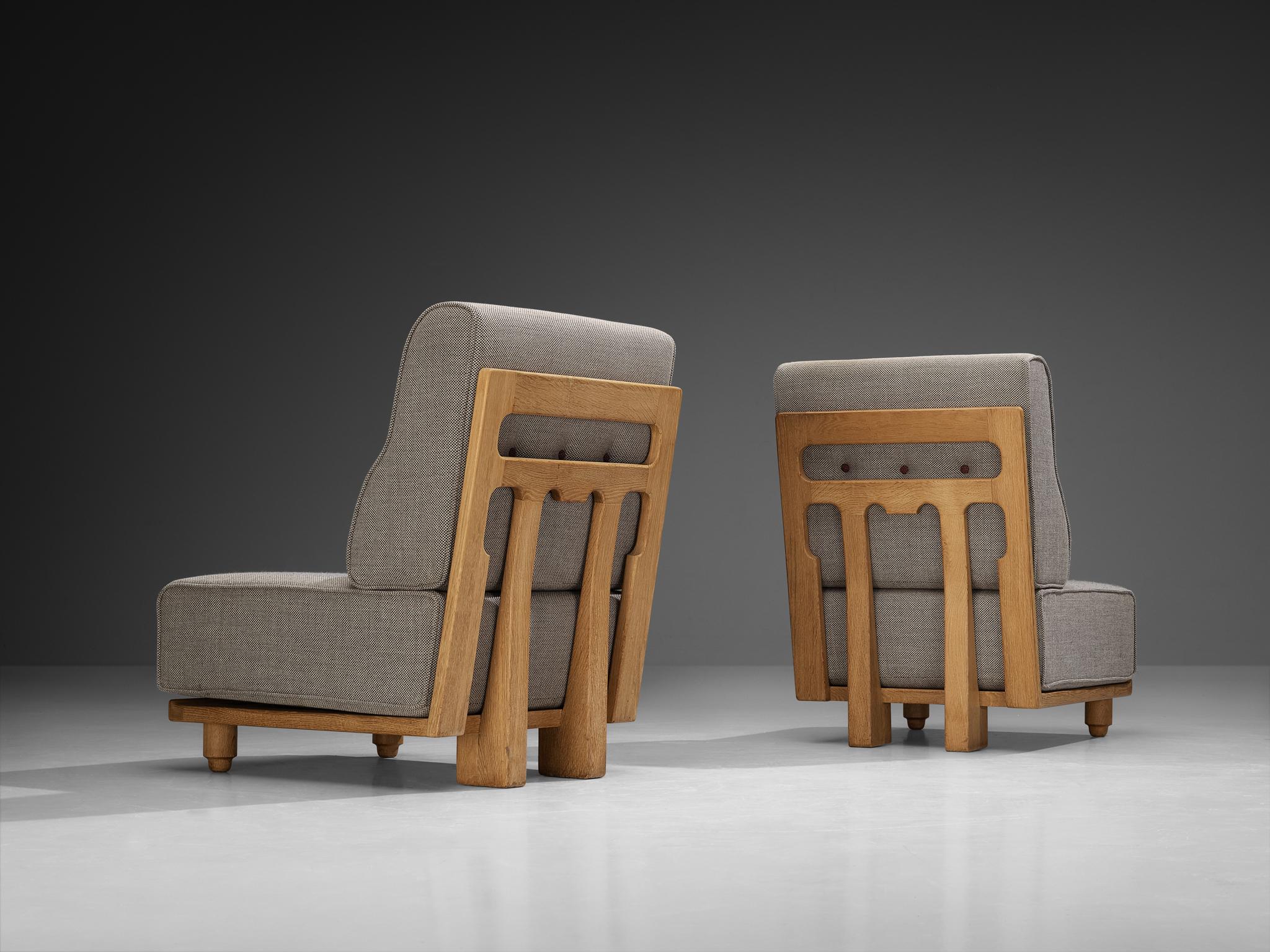 Guillerme & Chambron Sectional Seating Elements 'Elmyre' in Oak In Good Condition For Sale In Waalwijk, NL