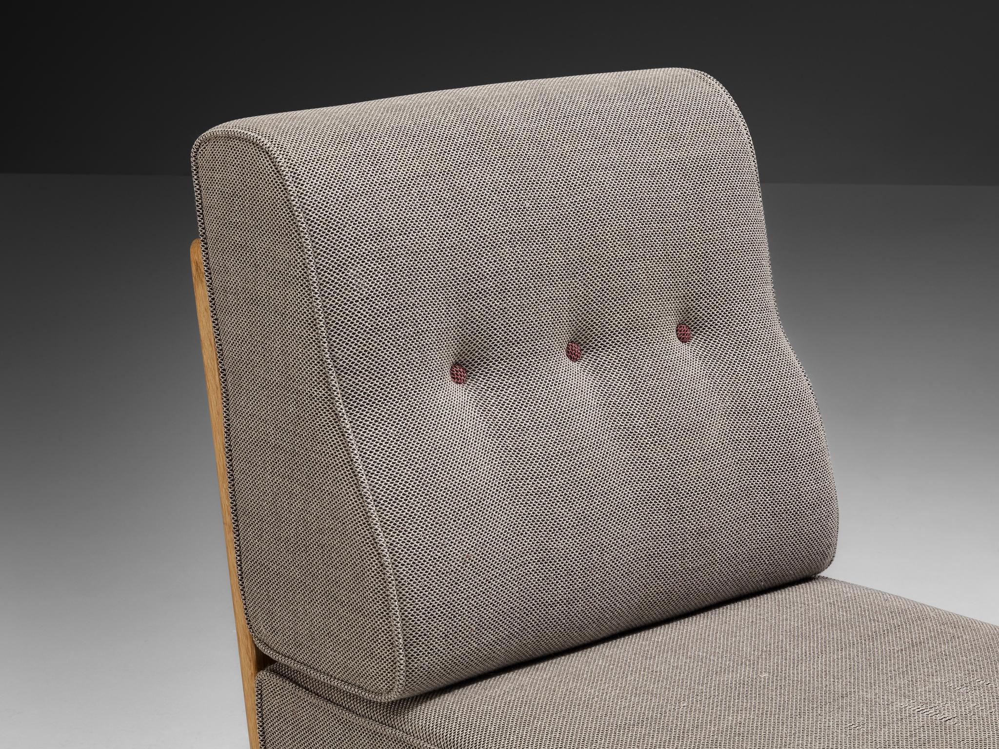 Fabric Guillerme & Chambron Sectional Seating Elements 'Elmyre' in Oak For Sale