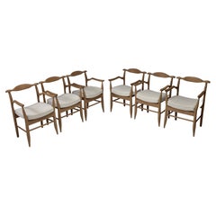 Used  Guillerme & Chambron Set of Eight 'Fumay' Dining Armchairs, France, 1960s