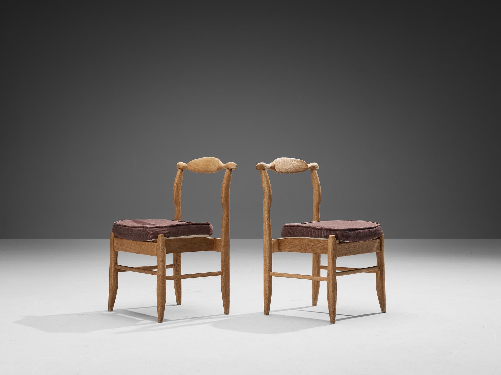 Mid-20th Century Guillerme & Chambron Set of Four Dining Chairs in Oak
