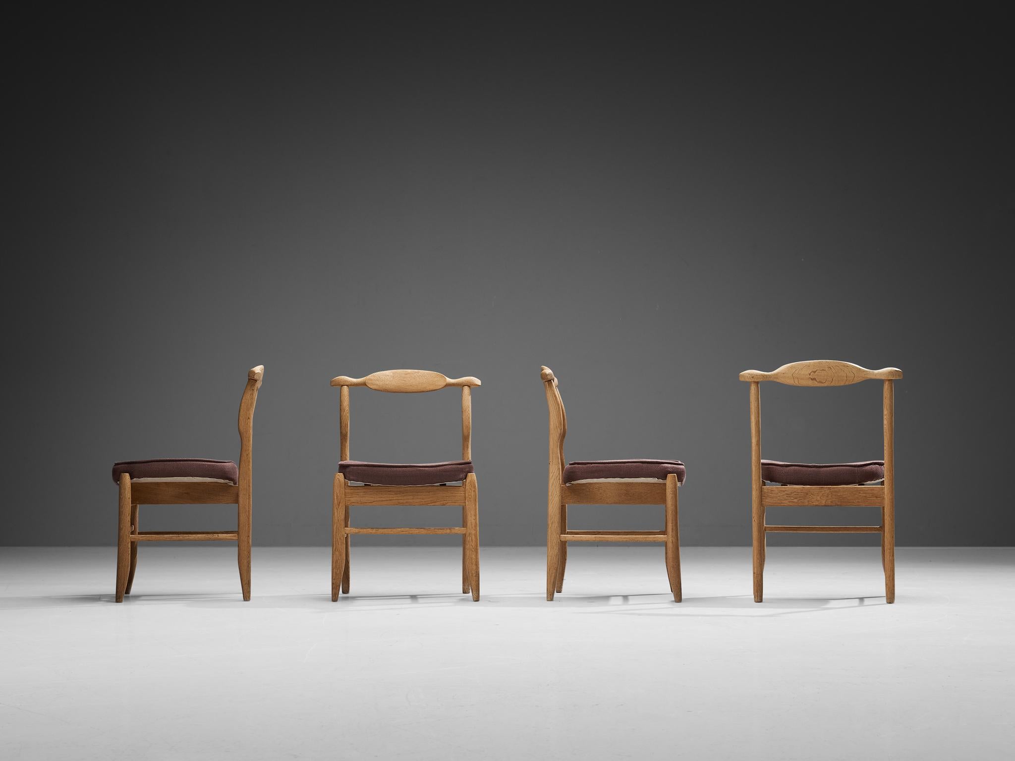 Guillerme & Chambron Set of Four Dining Chairs in Oak 2