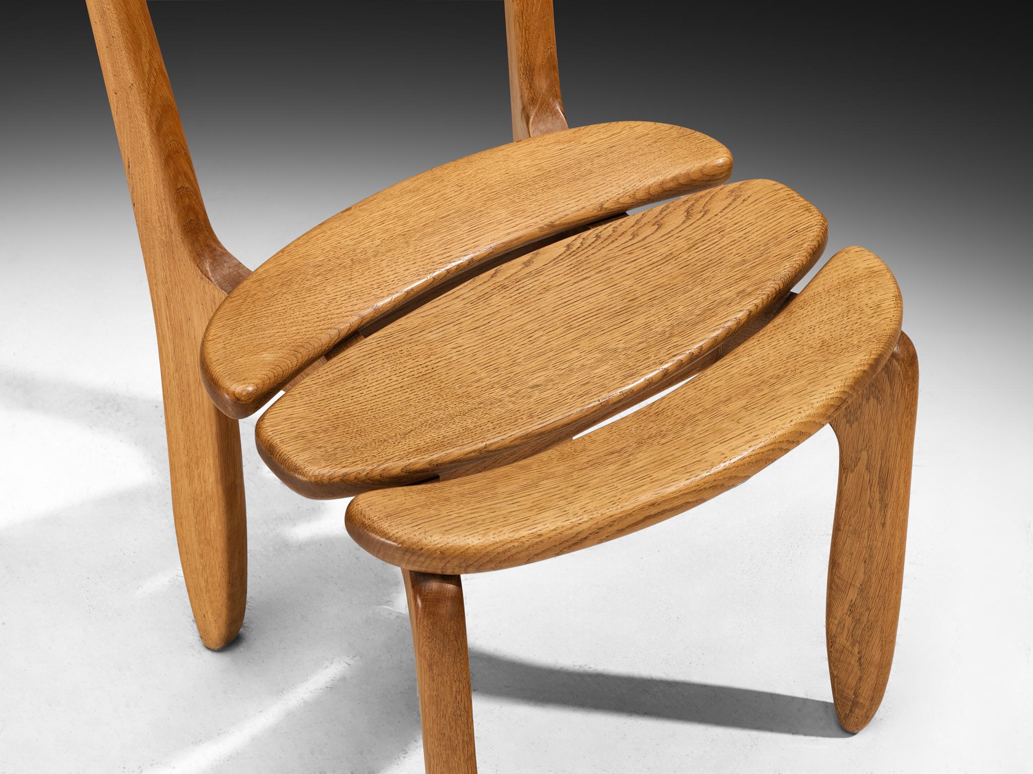 Quercia Guillerme & Chambron Set of Four 'Thierry' Dining Chairs in Oak in vendita