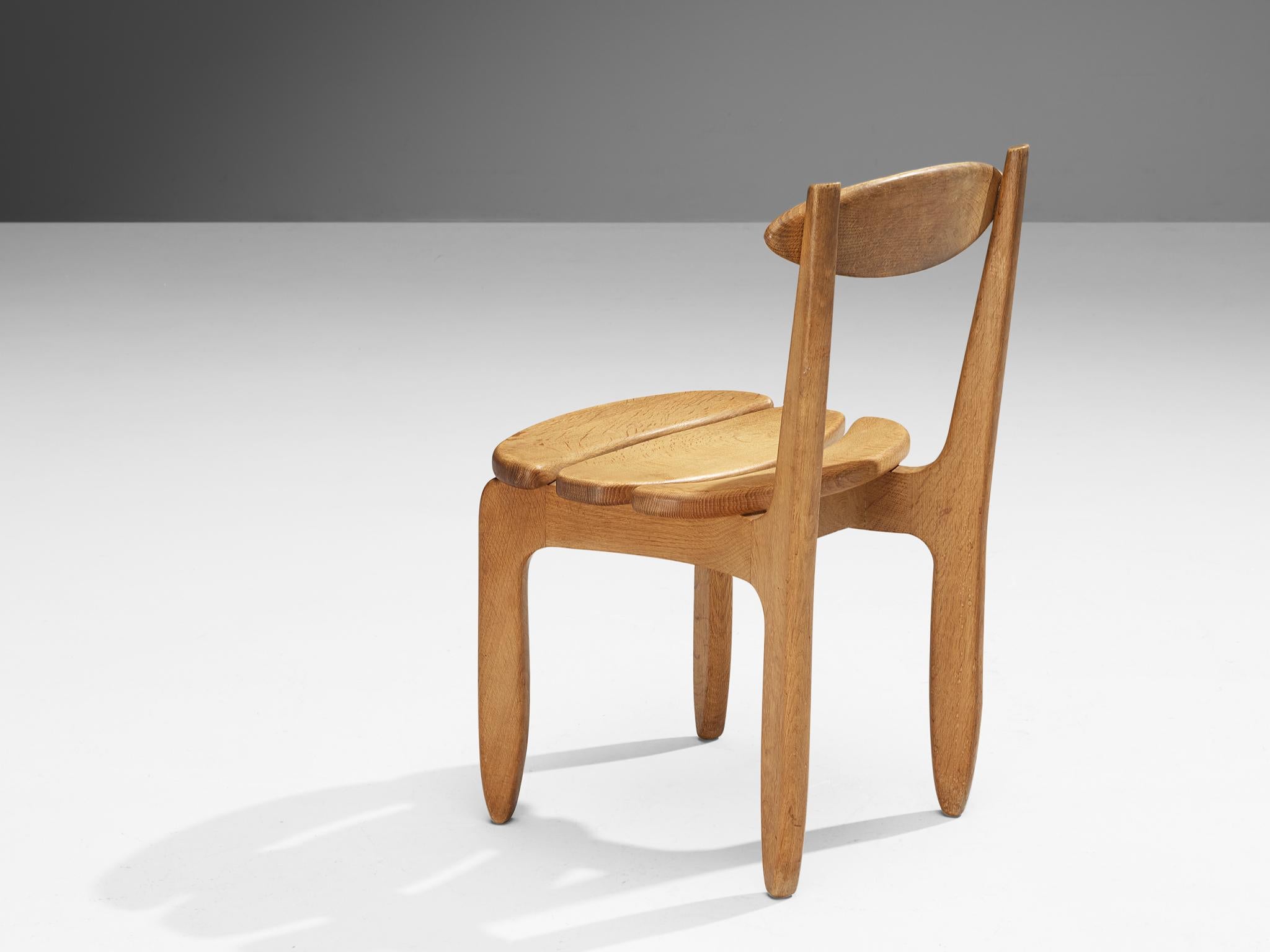 Guillerme & Chambron Set of Four 'Thierry' Dining Chairs in Oak  For Sale 2